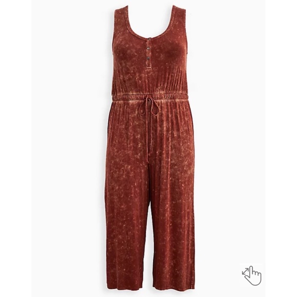 NWT TORRID Jumpsuit - Super Soft Mineral Wash Brown - Picture 5 of 8